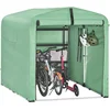 Image de SoBuy KLS11-L-GR Tuinhuis, Waterdichte Buitenkast, Motorstalling met Haken, Fietsgarage en Gereedschapberging, Fietsenstalling, Opslagruimte, Groen, 159x219x165 cm