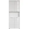 Image de trendteam smart living Amanda, hoge badkamerkast, 73 x 190 x 31 cm in eikenhout met open vak en veel opbergruimte