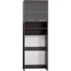 Image de trendteam Wasmachine-opbouw Badkamerkast Hoge kast Amanda Grijs glans 63x187