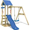 Image de Wickey TinyWave Speeltoestel - Schommel met Glijbaan en Zandbak - Dakzeil & Zonnescherm - 260x273x220 cm - Blauw