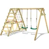 Image de Wickey Smart Hike Speeltoestel - Dubbele schommel met Klimaanbouw en Evenwichtsbalk - Flexibele schommelverbinder - 315x260x215 cm - Groen