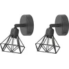 Image de BELIANI ERMA - Wandlamp set van 2 - Zwart - Metaal