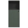 Image de Badkamerkast - Lage opbergruimte - Saliegroen en zwart decor - L40 x H95 x D31cm - PURE BLISS