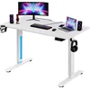 Image de Casaria Zit Sta Bureau   Hoogte Verstelbaar Elektrisch 110x60cm - Wit