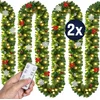 Image de Casaria Guirlande - 2x5m 80 LEDs-Afstandsbediening Decoratie   Warmwit