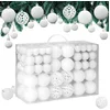 Image de Casaria Kerstballen - Set van 100 Mat Glanzend 3 4 6cm - Wit