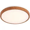Image de Lindby - LED plafondlamp - 1licht - IJzer, kunststof - H: 9 cm - licht hout, wit - Inclusief lichtbron