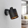 Image de Lindby - wandlamp - 1licht - ijzer, kunststof - H: 14.5 cm - E14 - zwart, goudkleurig
