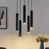 Image de Lindby - hanglamp - 5lichts - staal - H: 40 cm - GU10 - zandzwart