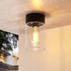 Image de Arcchio - plafondlamp - 1licht - aluminium, glas - H: 20.5 cm - E27 - zwart, helder