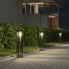Image de Lucande - Tuinpad verlichting - 1licht - Aluminium, cement, kunststof - H: 68 cm - E27 - donkergrijs (RAL 840-M), helder