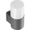 Image de Lindby - Wandlamp buiten - 1licht - aluminium, kunststof - H: 17.2 cm - E27 - donkergrijs, opaalwit
