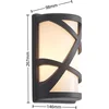 Image de Lindby - Wandlamp buiten - 1licht - aluminium, kunststof - H: 26.7 cm - E27 - donkergrijs, opaalwit