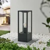 Image de Lindby - Sokkellamp - 1licht - Aluminium, glas - H: 40 cm - E27 - antraciet, transparant