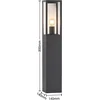 Image de Lindby - Tuinpad verlichting - 1licht - Aluminium, glas - H: 80 cm - E27 - antraciet, transparant