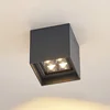 Image de Lindby - LED plafondlamp - 1licht - Aluminium, glas - H: 10 cm - antraciet - Inclusief lichtbron