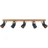 Image de Lindby - buitenspot - 5lichts - Metaal, rubber hout - H: 15.8 cm - E14 - zwart, donker hout