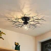 Image de Lindby - plafondlamp - 1licht - Metaal - H: 9 cm - E27 - zwart mat