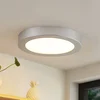 Image de PRIOS - LED plafondlamp - 1licht - Polycarbonaat, aluminium - H: 3.5 cm - zilver, wit - Inclusief lichtbron