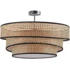 Image de Lucande - plafondlamp - 3lichts - Ijzer, bamboe - H: 24 cm - E27 - licht hout, chroom