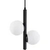 Image de Lucande - hanglamp - 2lichts - Ijzer, glas - H: 36.5 cm - G9 - zwart, opaalwit