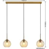 Image de Lindby - hanglamp - 3lichts - Staal, glas - E27 - messing, transparant, zwart