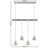 Image de Lindby - hanglamp - 4lichts - staal, keramiek, hout - H: 12 cm - E14 - licht hout, wit