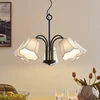 Image de Lucande - Hanglamp - 5lichts - stof, ijzer - H: 16 cm - E14 - zilvergrijs, zwart