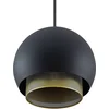 Image de Lucande - hanglamp - 1licht - ijzer - H: 23.3 cm - E27 - zwart, goud