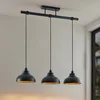 Image de Lindby - hanglamp - 3lichts - Staal - H: 16 cm - E27 - zwart, goud