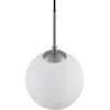 Image de Lindby - hanglamp - 1licht - Staal, glas - H: 17.5 cm - E27 - nikkel, opaal mat