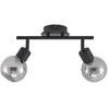 Image de Lindby - buitenspot - 2lichts - Staal, rookglas - H: 21 cm - E14 - zwart, smoke
