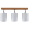 Image de Lindby - buitenspot - 3lichts - Eikenhout, textiel - H: 26 cm - E27 - licht hout, wit