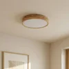 Image de Lindby - plafondlamp hout - 4lichts - Eikenhout, kunststof - H: 8 cm - E27 - licht hout, wit