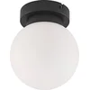 Image de Lindby - Plafondlamp badkamer - 1licht - Staal, glas - H: 18 cm - E14 - zwart mat