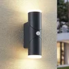 Image de Lindby - Wandlampen buiten - 2lichts - aluminium, kunststof - H: 22 cm - donkergrijs (RAL 7016) - Inclusief lichtbronnen