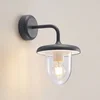 Image de PRIOS - Wandlamp buiten - 1licht - Aluminiumspuitgietwerk, kunststof - H: 30.3 cm - E27 - donkergrijs, helder