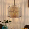 Image de Lindby - Hanglamp - 1licht - Bamboe, staal - H: 29.5 cm - E27 - natuurlijk bamboe, zwart
