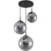 Image de Lindby - hanglamp - 3lichts - Glas, staal - E27 - rookgrijs, zwart