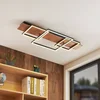 Image de Lucande - plafondlamp hout- met dimmer - CCT - 3lichts - Hout, aluminium, ijzer - H: 9.9 cm - donker hout, zwart - Inclusief lichtbronnen