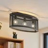 Image de Lindby - plafondlamp - 3lichts - Staal - H: 28.3 cm - E27 - zwart