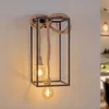 Image de Lucande - Wandlamp design - 2lichts - Staal, henneptouw - H: 54 cm - E27 - zwart, lichtbruin