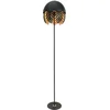 Image de Lucande - vloerlamp - 1licht - IJzer - H: 160 cm - E27 - zwart, goud