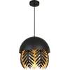Image de Lucande - hanglamp - 1licht - IJzer - H: 35 cm - E27 - zwart, goud