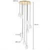 Image de Lucande - hanglamp - 9lichts - Ijzer, glas - G9 - messing, zandwit
