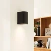 Image de PRIOS - Wandlamp buiten - 1licht - Aluminium, glas - H: 10 cm - GU10 - zwart