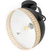 Image de Lindby - plafondlamp - 1licht - ijzer, rotan - H: 30 cm - E27 - zwart, rotan natuur
