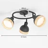 Image de Lindby - buitenspot - 3lichts - ijzer, rotan - H: 21 cm - E14 - zwart, rotan natuur