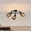 Image de Lindby - plafondlamp - 3lichts - ijzer - H: 20.5 cm - E14 - zwart, goud