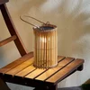 Image de Lindby - Solar buitenverlichting- met dimmer - 1licht - Bamboe - H: 21.5 cm - hel hout - Inclusief lichtbron